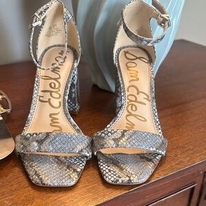 Sam Edelman leather Snakeskin Patterned Heels